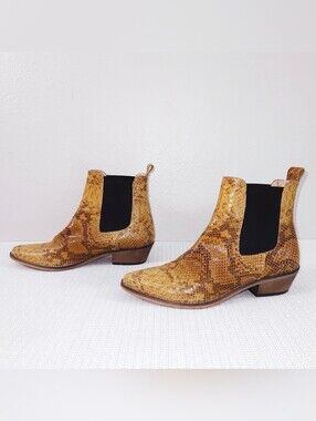 IVYLEE Copenhagen Stella Chelsea Booties Snake Embossed Leather Ankle Boots